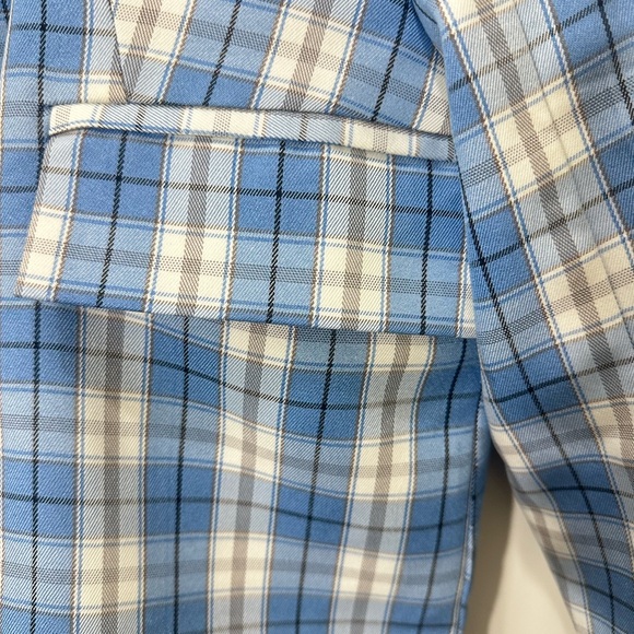 Light Blue Oversized Checked Blazer w/Pockets size S - Picture 2 of 5
